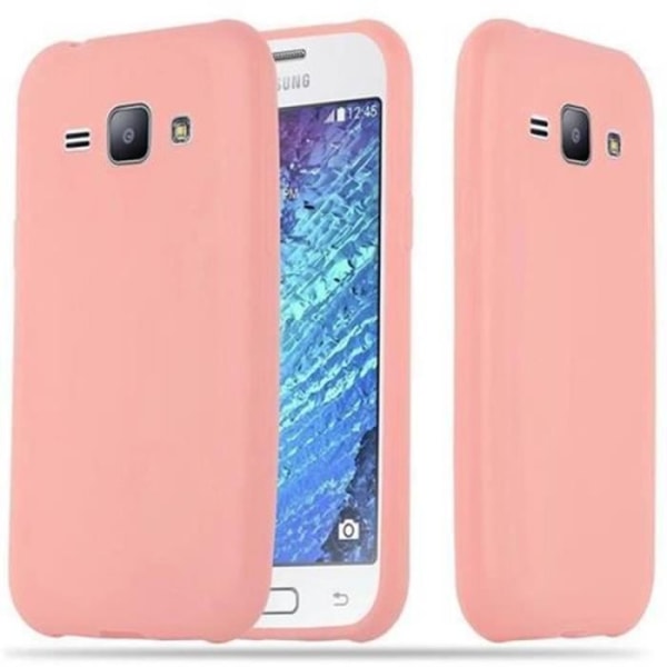 Samsung Galaxy J1 2015 (5) i CANDY BRIGHT PINK från Cadorabo (CANDY Design) Ultratunt mjukt silikongel TPU-skydd med anti