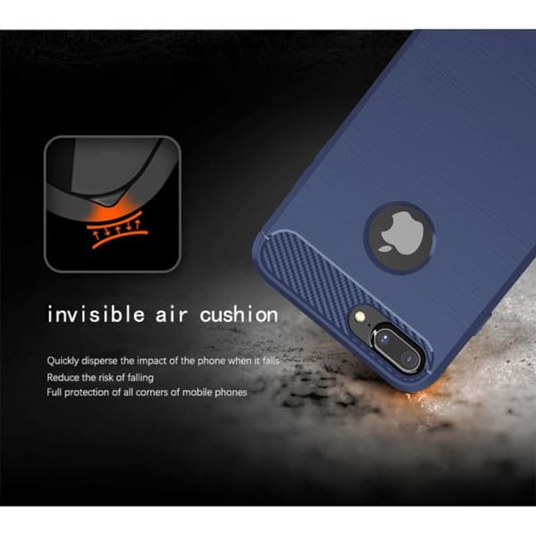 Skal för iPhone 7 PLUS / 7S PLUS BORSTAD BLÅ Kolfiberdesign Blå