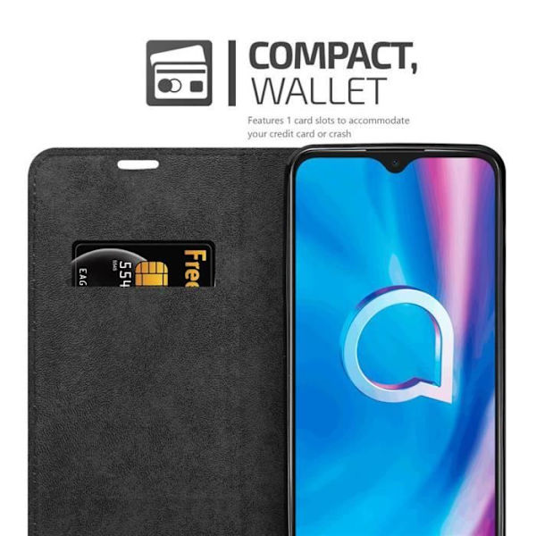 Coque för Alcatel 1S 2020 - CADORABO - Svart Natt - Book Case - Silikon TPU - Magnetisk stängning NATTSVART