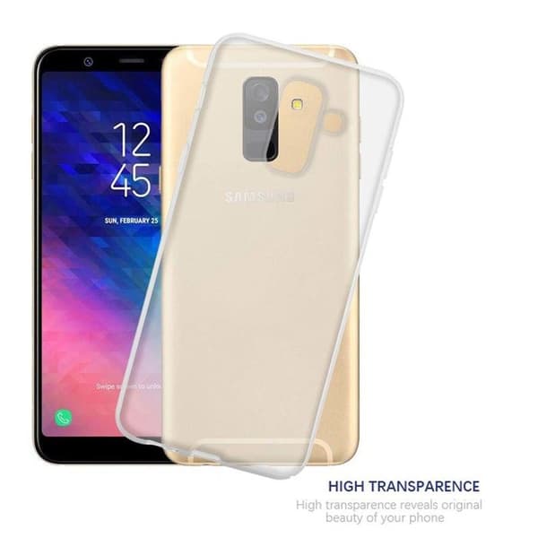 Transparent stötsäker silikonfodral för Samsung Galaxy A6 PLUS 2018 Vit