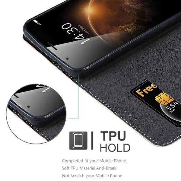 Coque plånbok - CADORABO - Huawei G7 PLUS / G8 / GX8 - Syntetläder - Magnetstängning - Ställfunktion Svart