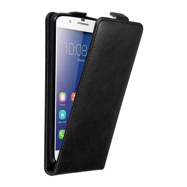 Coque - CADORABO - Honor 6 PLUS - Syntetiskt läder - Magnetisk stängning - Fullständigt skydd Svart