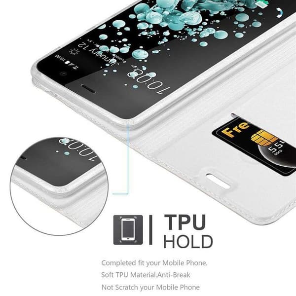 Flip-fodral för HTC U PLAY Fodral i KLASSISK SILVER Plånbok Stötsäker Grå