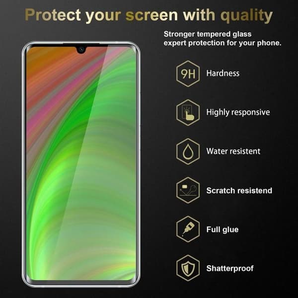 3x Skärmskydd för Xiaomi Mi NOTE 10 Härdat Glas Repbeständigt Vit