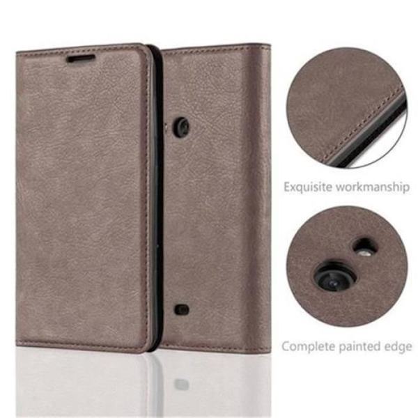 Cadorabo Nokia Lumia 625 Fodral KAFFEBRUNT Osynlig magnetisk STÄNGNING Fodral Fodral stöder stativ och kortplats