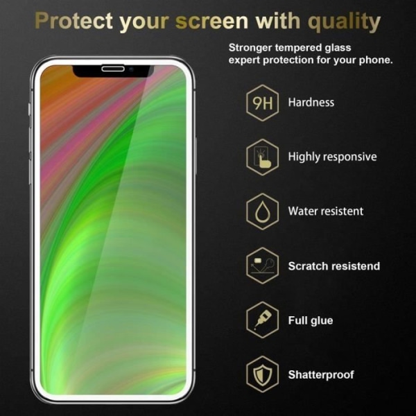 Cadorabo 3x helskärmsskyddsfilm för Apple iPhone X/XS i TRANSPARENT med vitt härdat härdat skärmglas