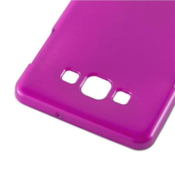 Samsung Galaxy A7 2015 (5) fodral - CADORABO - Borstad metalldesign - Optimalt skydd - Hot Pink Skrikrosa