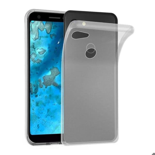 Transparent stötsäker silikonfodral för Google PIXEL 3A Vit
