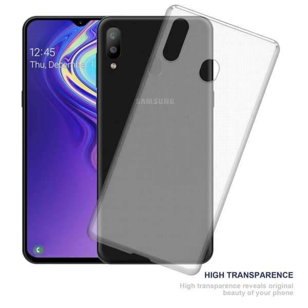 Transparent stötsäker silikonfodral för Samsung Galaxy M30 / A40s Vit