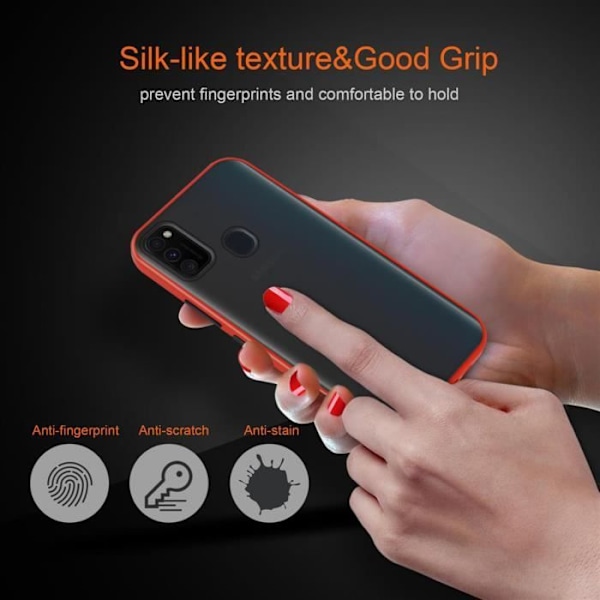 Coque för Samsung Galaxy M21 / M30s i Frostig Röd - Svarta Knappar Cadorabo Skyddande Hybrid Silikon TPU