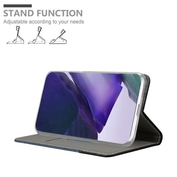 Coque - CADORABO - Samsung Galaxy NOTE 20 ULTRA - MÖRKBLOTT SVART - Magnetisk stängning - Ställfunktion MÖRKBLÅ SVART