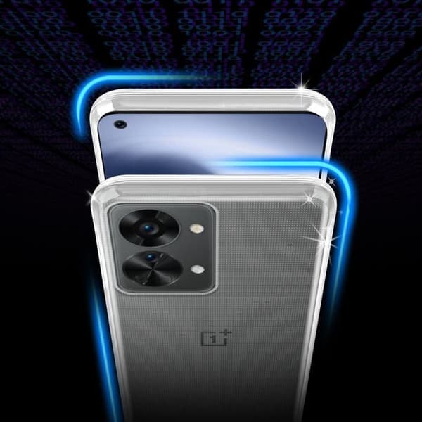 Transparent stötsäker silikonfodral för OnePlus Nord 2T Vit