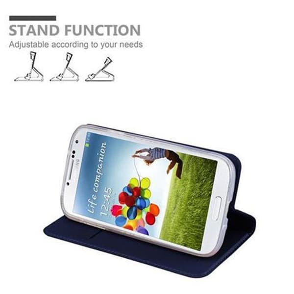 Flip-fodral för Samsung Galaxy S4 i MÖRKBLAU CLASSY Plånbok Stötsäker Blå