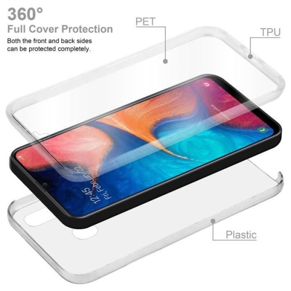 Cadorabo Fodral för Samsung Galaxy A20 / A30 i Transparent Fodral 360° Helkroppsskydd Skärmskydd