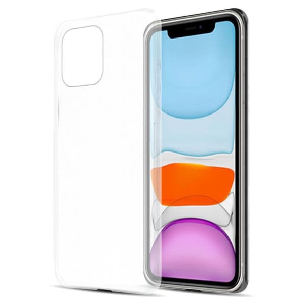 Transparent stötsäker silikonfodral för iPhone 12 MINI Vit