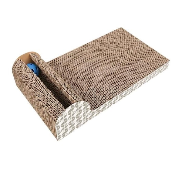 Katt leksak - INTIRILIFE - Interaktiv klösträda - Wellpapp - 45.5 x 24.5 x 10.5 cm - Brun Brun