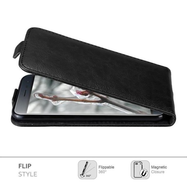 Flip-fodral - CADORABO - Asus ZenFone 3 - Läderimitation - Svart - Magnetisk stängning Svart