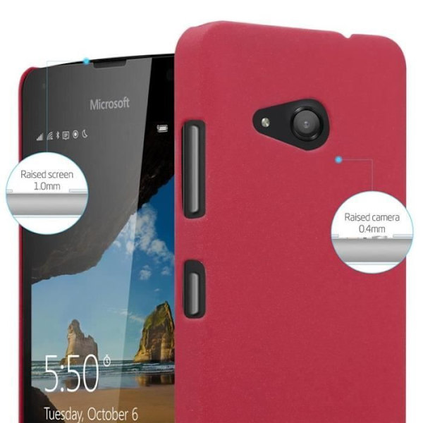 Cadorabo Fodral till Nokia Lumia 550 - i FROSTY RED - Slag- och reptålig hårdplastfodral FROSTIG RÖD