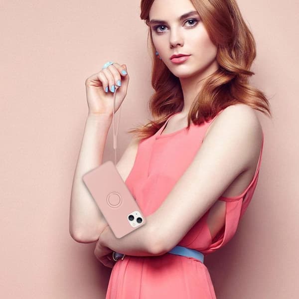 Skal för iPhone 14 PLUS i LIQUID PINK Stötabsorberande skydd Ros