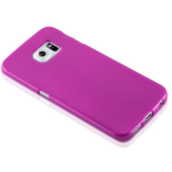 Samsung Galaxy S6 EDGE-fodral i HOT PINK från Cadorabo (BRUSHED METAL Design) Ultratunt mjukt silikongel TPU-fodral