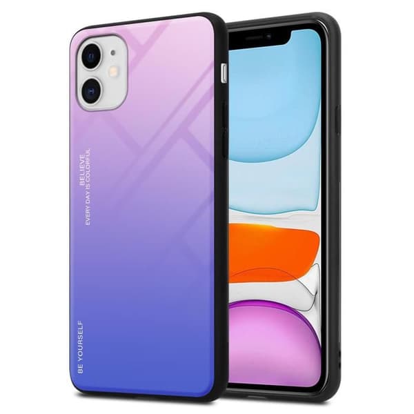 iPhone 11-fodral i ROSA - BLÅ Stötsäker Bicolor design Svart
