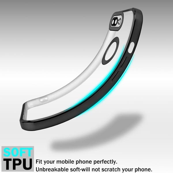 Transparent skal för iPhone 7 PLUS / 7S PLUS / 8 PLUS - Svart Stötskydd Chrome Design Vit