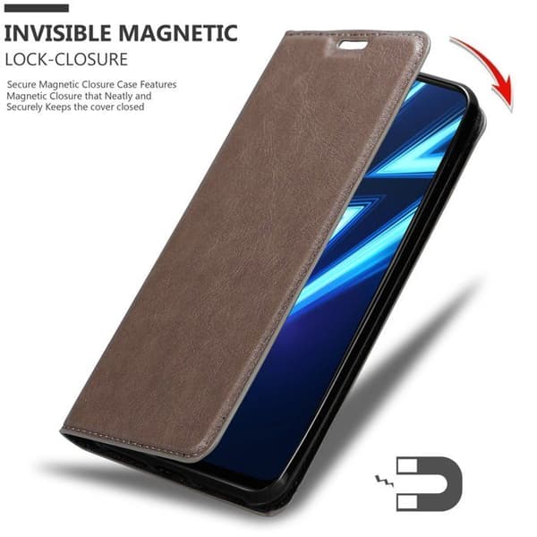 Etui för Realme 6 PRO Fodral i MÖRK BRUN brun