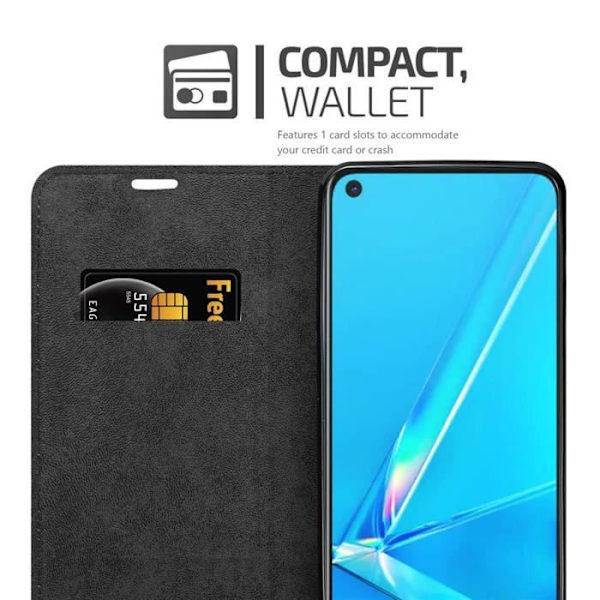 Coque - CADORABO - Oppo A92 - Mörkbrun - Magnetisk stängning - Ställfunktion KAFFEBRUNT