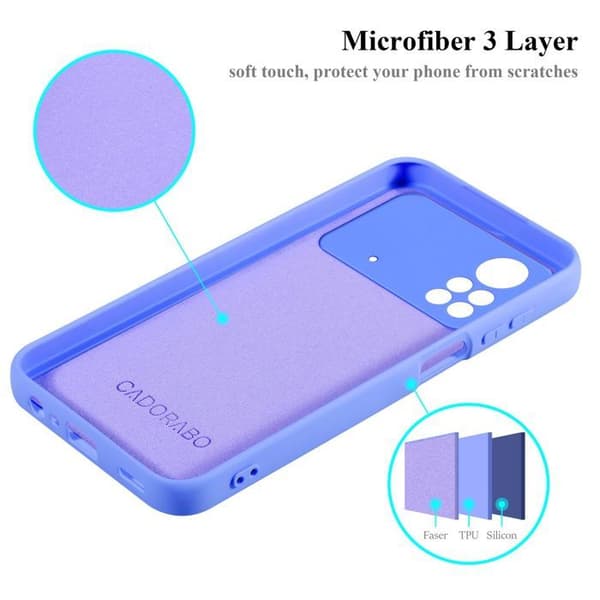 Skyddande stötsäker skal för Xiaomi Poco X4 Pro i LIQUID LIGHT PURPLE Violett