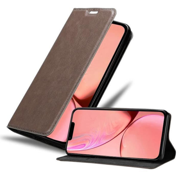 iPhone 13 PRO-fodral - CADORABO - Kaffeebrun - Magnetisk stängning - Mjuk skal - Ställningsfunktion kaffe brunt