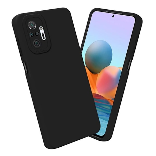 Coque för Xiaomi RedMi NOTE 10 PRO i FLUID SVART Housse Etui Case Cover i flexibel TPU-silikon Skydd Svart