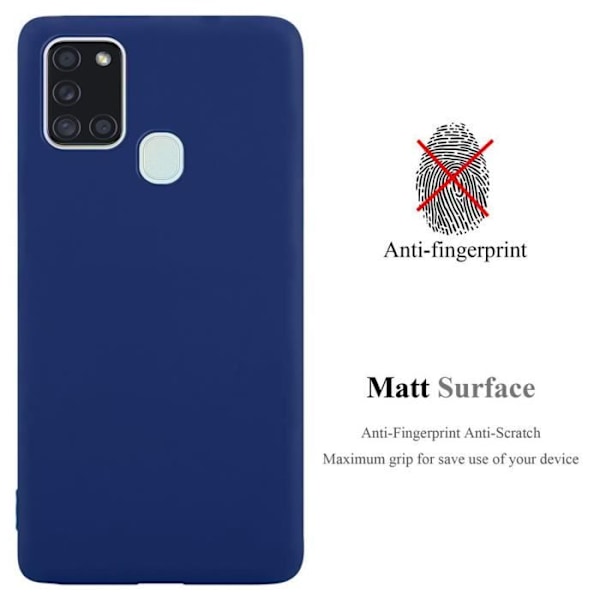 Skyddsfodral - CADORABO - Samsung Galaxy A21s - Mörkblå godis - Silikon TPU - Trendig design Godis Blå Mörk