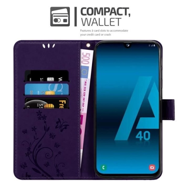 Cadorabo Fodral för Samsung Galaxy A40 / A40s i lila - blommönster