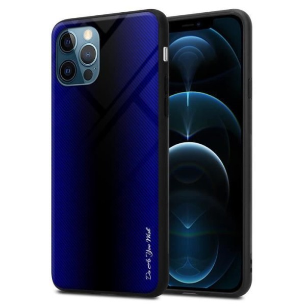 Fodral till Apple iPhone 12 / 12 PRO Skal i COBALT VIOLET Fodral Skydd i härdat glas och TPU silikon KOBALT LILA