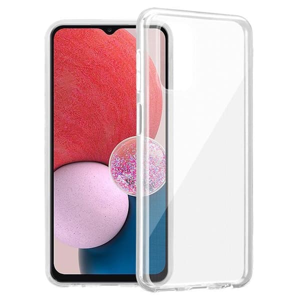 Transparent stötsäker silikonfodral för Samsung Galaxy A13 4G Vit