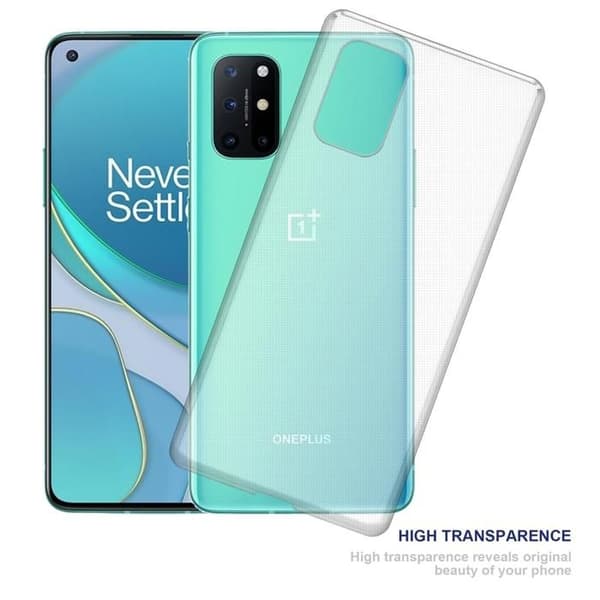 Transparent stötsäker silikonfodral för OnePlus 8T Vit