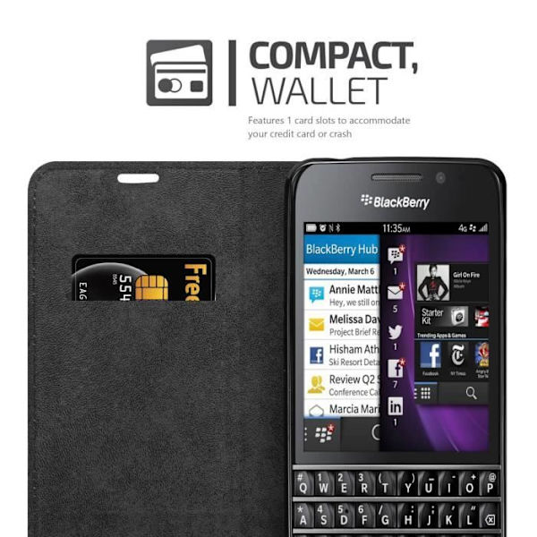 Coque för Blackberry Q10 - CADORABO - Kaffe Brun - Bokfodral - Magnetstängning - Mjuk KAFFEBRUNT