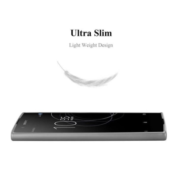 Cadorabo Fodral fungerar med Sony Xperia XA1 PLUS i METALLIC GREY - Stötsäker och reptålig TPU silikonhölje - Ultra Slim