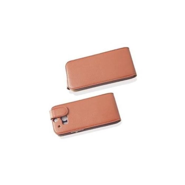 Cadorabo Fodral HTC ONE M8 (2. Generation) DESIGN FLIP Style Fodral Fodral Fodral konstläder Struktur HAZEL BRUNT