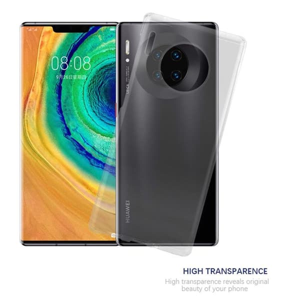 Transparent stötsäker silikonfodral för Huawei MATE 30 PRO Vit