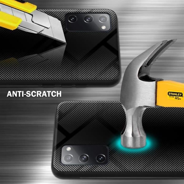 Coque - CADORABO - Samsung Galaxy S20 FE - Härdat glas - Silikon TPU - Halkfri Opal Noir