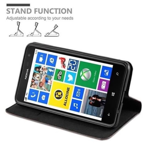 Cadorabo Nokia Lumia 625 Fodral KAFFEBRUNT Osynlig magnetisk STÄNGNING Fodral Fodral stöder stativ och kortplats