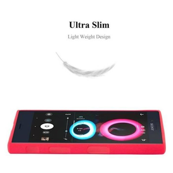 Sony Xperia X Compact Fodral i RED FROST by Cadorabo (FROST Design) Ultratunt mjukt silikongel TPU-fodral med antichock