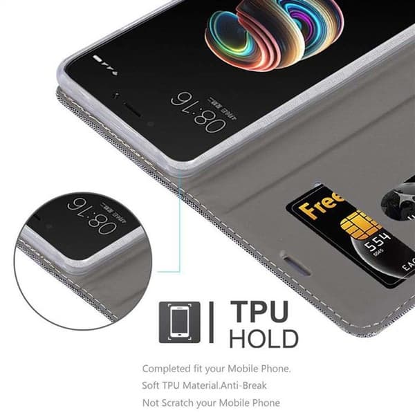 Skyddsfodral för Xiaomi RedMi 5A i LJUST GRÅ BRUN Stötskyddande Etui Grå