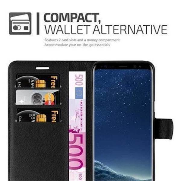 Samsung Galaxy S8 Fodral i JET BLACK från Cadorabo Full Skyddsfodral med Flip Flip och praktiskt horisontellt stativ i