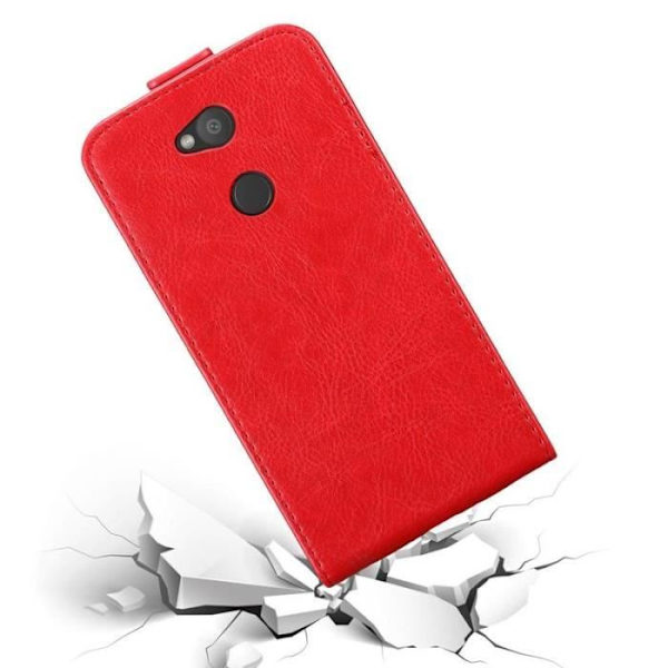 Skyddshölje - CADORABO - Sony Xperia L2 - Röd konstläder - Flip - Magnetisk stängning Röd