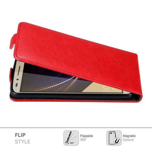 Etui för Honor 7 Flip Case i ÄPPLE RÖD Skydd Röd
