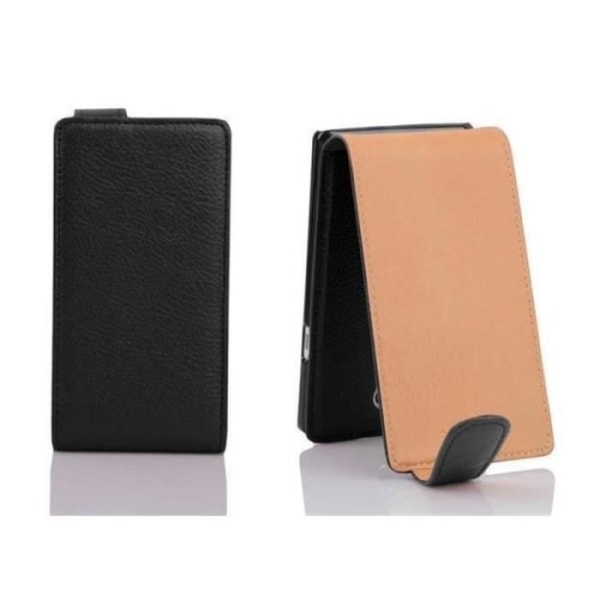 Cadorabo LG L90 DESIGN FLIP Style Fodral Fodral i konstläder Struktur JET SVART