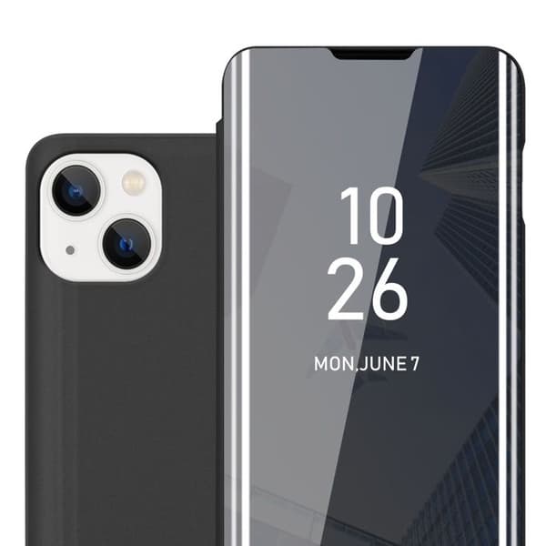 Skyddsfodral för iPhone 14 PLUS i SVART TURMALIN med spegel