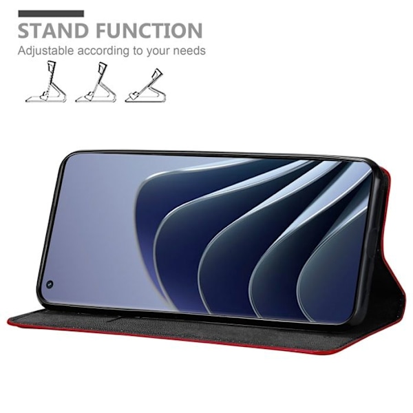Skal för OnePlus 10 PRO 5G Fodral i ÄPPLARÖD Etui Case Cover Skydd Plånbok Wallet Röd